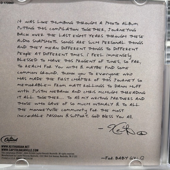 Keith Urban - Greatest Hits on CD. 2008 - Picture 5 of 5